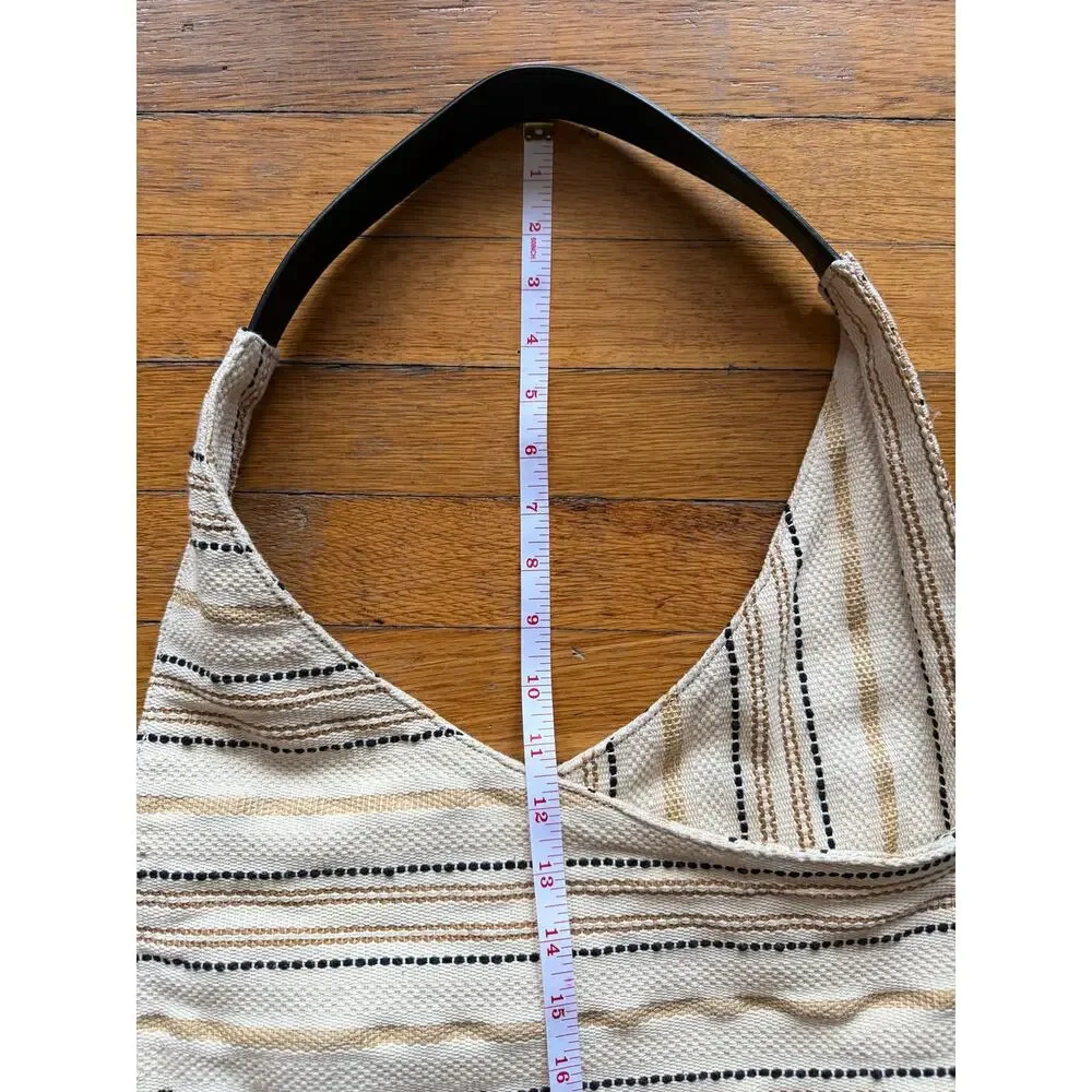 SPLENDID Boho Woven Cotton/Leather Bag